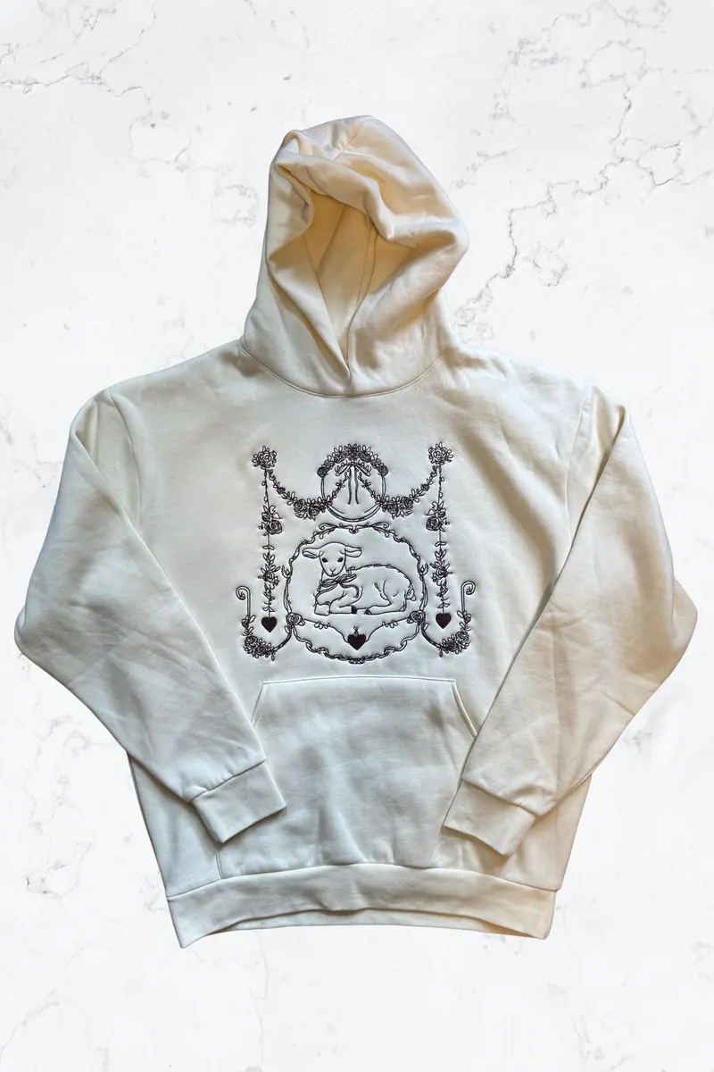 Sheep hoodie, full view