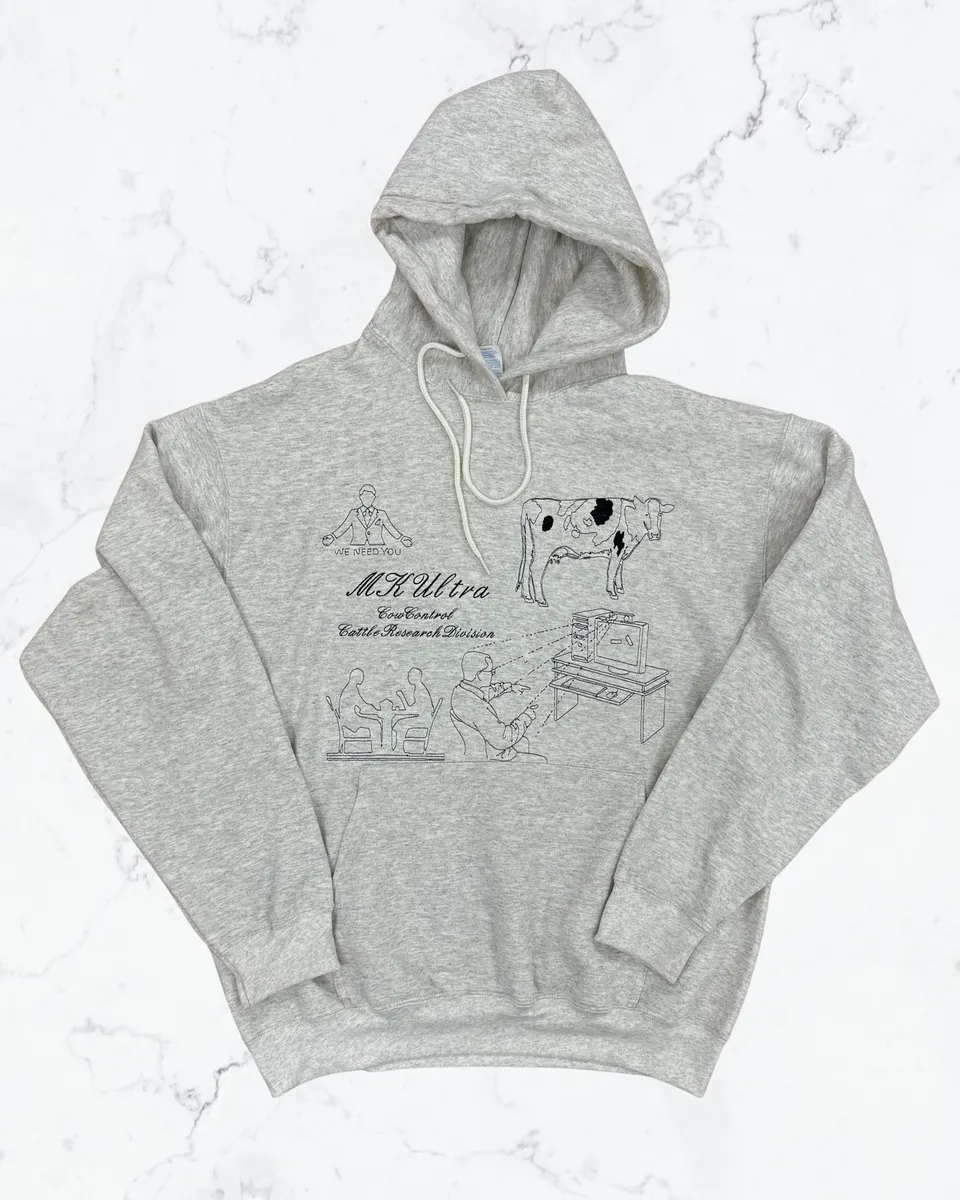 Cow Control hoodie, full view