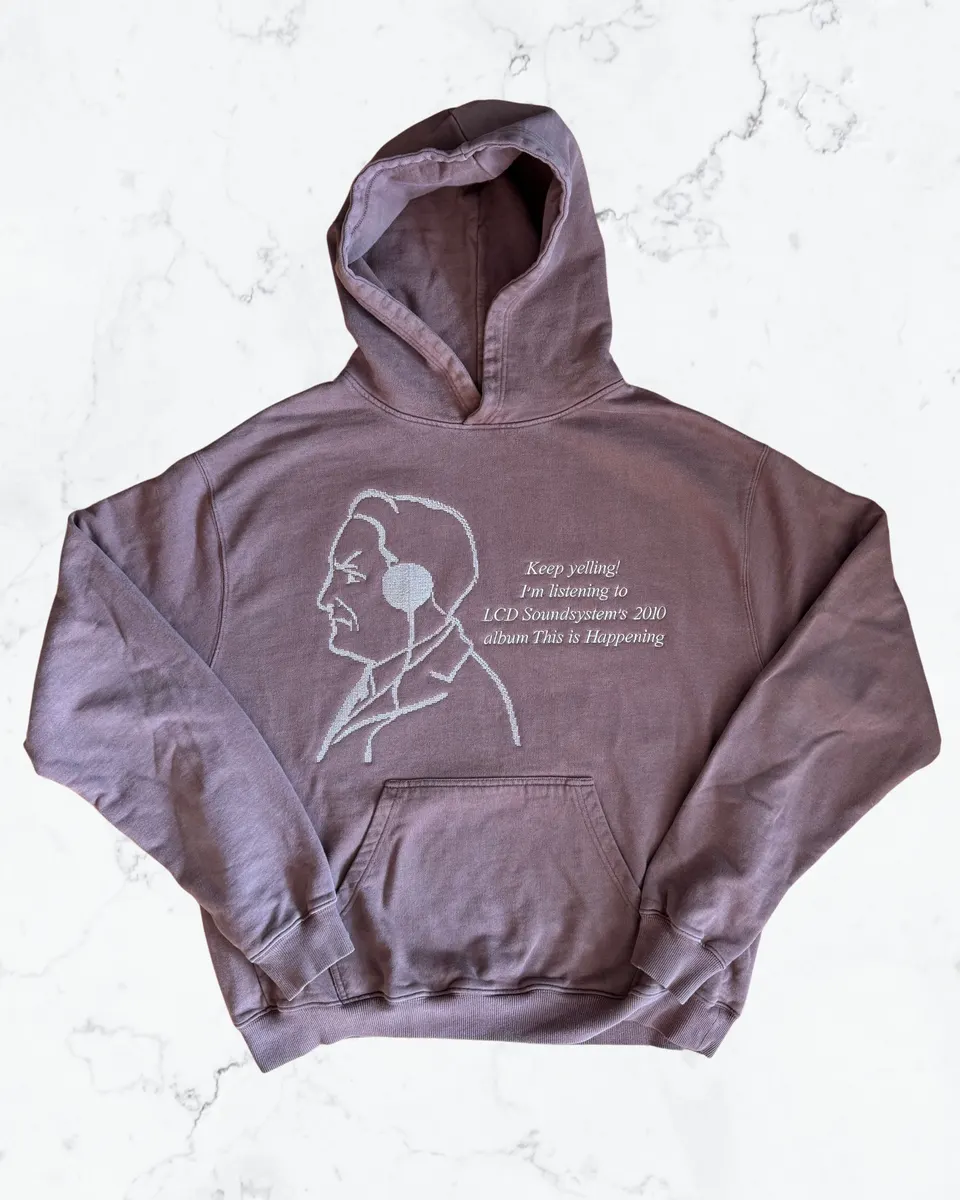 LCD Soundsystem hoodie, full view
