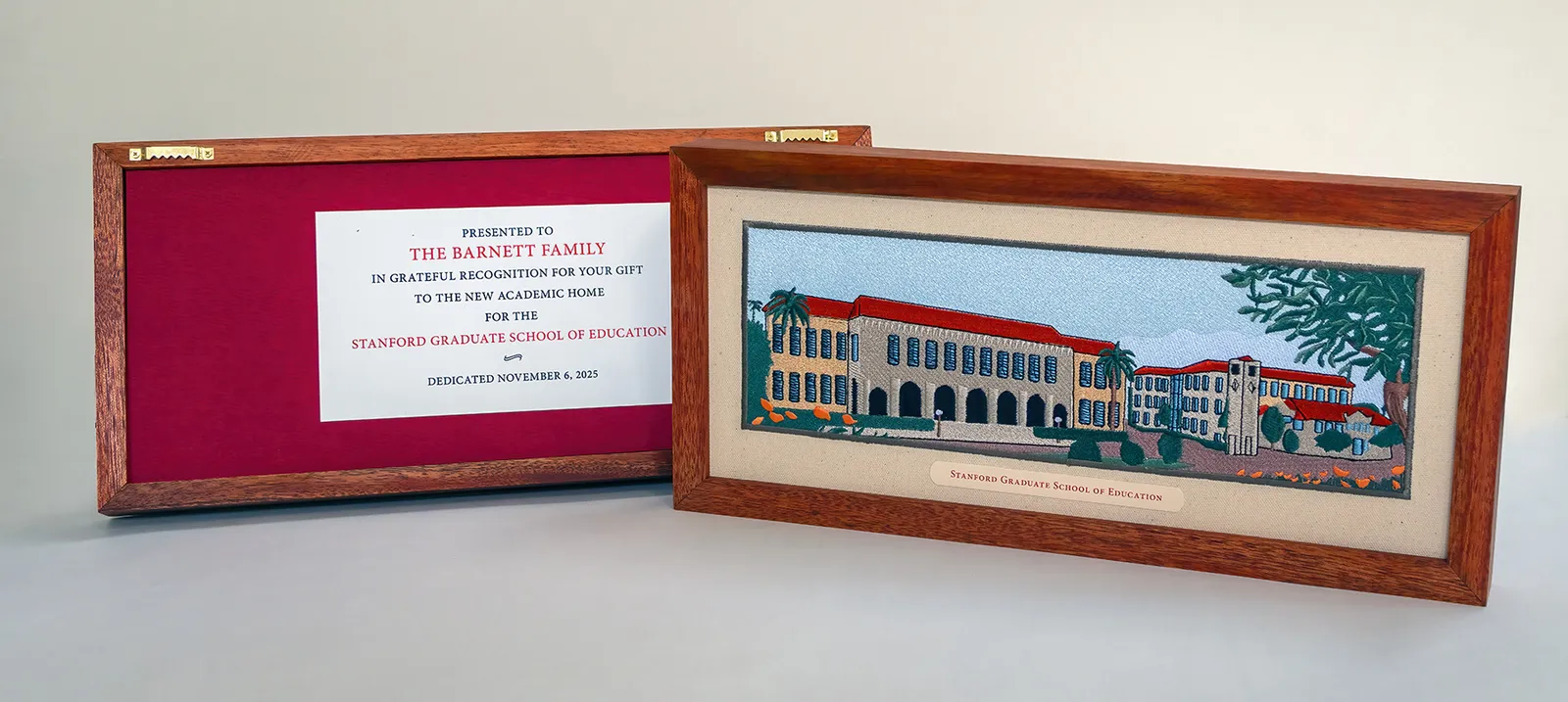 GSE embroidery, front and back